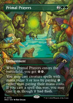 FOIL Primal Prayers (Borderless) - Modern Horizons 3 (MH3) - Image 1
