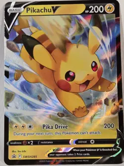 Pokemon Pikachu V Black Star Promo SWSH285 NM - Image 1