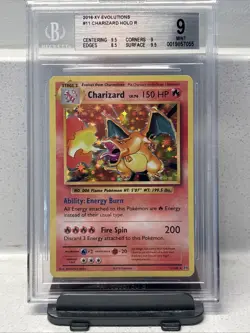 2016 Pokemon XY Evolutions Holo Charizard #11 Beckett 9 MINT - Image 1