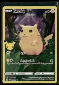 Pokemon 25th Anniversary - Pikachu TCG Celebrations Card 005/025 HOLO - Image 1
