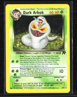 Pokemon 2000 Team Rocket Dark Arbok #2/82 - Image 1