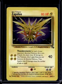 1999 Pokemon Fossil Zapdos #30/62 - Image 1