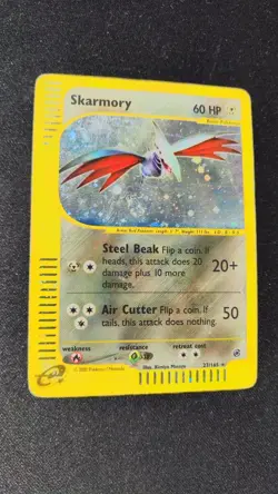 Pokemon TCG WOTC Card e-Series Skarmory Expedition Set Holo #27/165 MP *Swirl* - Image 3