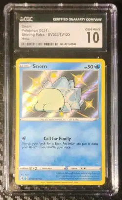 Pokemon Snom SV033/SV122 Shining Fates: Shiny Vault Shiny Holo Rare CGC 10 - Image 1
