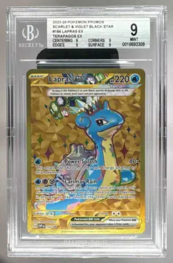 3309 Lapras ex 2024 Pokemon Scarlet Violet Terapagos Premium Promo #164 BGS 9 - Image 1