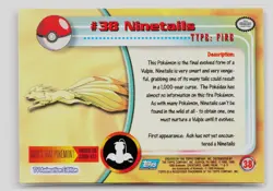 Pokemon 1999 Topps TV Ninetails #38 - Image 2