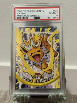 2000 Topps Pokemon TV Jolteon #135 PSA 10 - Image 1