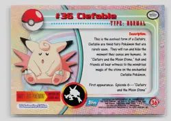 Pokemon 1999 Topps TV Clefable #36 - Image 2