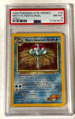 Misty's Tentacruel Holo PSA 8 NM-MT 2000 Pokemon Gym Heroes Unlimited #10 - Image 1