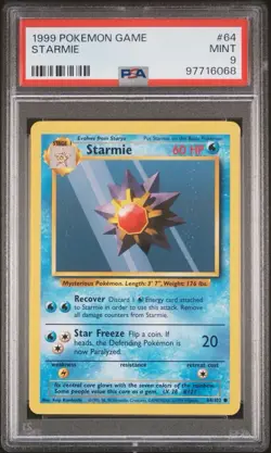 PSA 9 MINT 1999 Pokemon Game Base #64 Starmie - Image 1