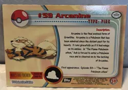 Arcanine #59 Pokemon Topps TV Animation Edition Black Label - Image 2