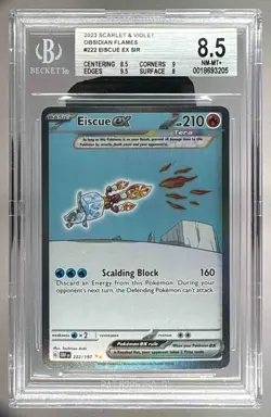 3205 Eiscue ex 2023 Pokemon SV Obsidian Flames - OBF EN #222 SIR BGS 8.5 - Image 1