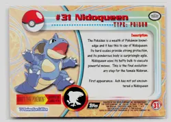 Pokemon 1999 Topps TV Nidoqueen #31 - Image 2