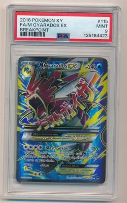 2016 POKEMON XY BREAKPOINT FULL ART MEGA GYARADOS EX #115 PSA 9 MINT - Image 1