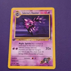 Pokemon Sabrina's Haunter 1st Edition Gym Heroes Uncommon 50 HP 58/132 - Image 1