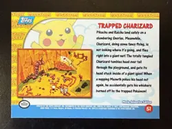 Pikachu’s Vacation Trapped Charizard Topps Blue Label #51 Nintendo 1998 Pokemon - Image 2