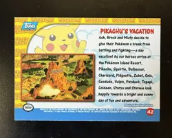 Pikachu’s Vacation Number 42 Topps 1998 Pokemon TCG Collectible Movie Animation - Image 2