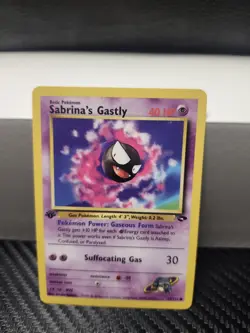 Sabrina’s Gastly 1st Edition 97/132 Gym Challenge Non-Holo Pokemon Card TCG - Image 1