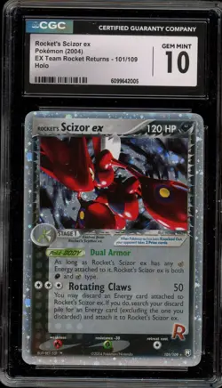 Pokemon Rocket's Scizor ex EX Team Rocket Returns Holo Ultra Rare #101 CGC 10 - Image 1