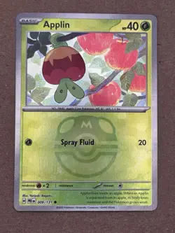 Applin 009/131 Pokemon MASTER BALL Reverse Holo English NM Prismatic Evolutions - Image 1