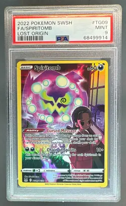 9914 Spiritomb 2022 Pokemon Sword & Shield Lost Origin #TG09 Trainer PSA 9 - Image 1