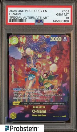 2024 One Piece OP07 EN Special Alternate Art #101 O-Nami PSA 10 GEM MINT - Image 1