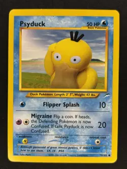 Psyduck 79/105 - Neo Destiny 2002 Vintage WOTC Non-Holo Pokemon Card - LP - Image 1