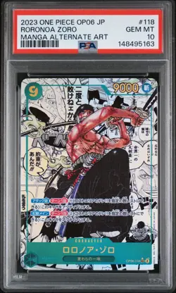 2023 ONE PIECE JPN WINGS OF THE CAPTAIN MANGA ALT ART RORONOA ZORO PSA 10 - Image 1