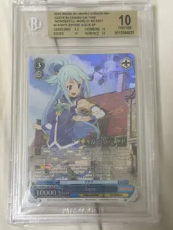 BGS 10 Pristine Aqua SP KS/W75-E073SP Weiss Schwarz Konosuba Re:Edit Signed Auto - Image 1