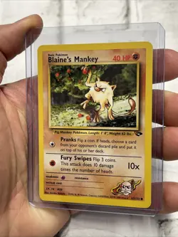 Pokemon Blaine's Mankey - WOTC Gym Challenge Common 63/132 Unlimited NM Card Vtg - Image 2