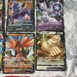 Pokemon TCG Full Art V Card Lot Sword & Shield Mimikyu, Mewtwo, Venusaur, Zapdos - Image 2
