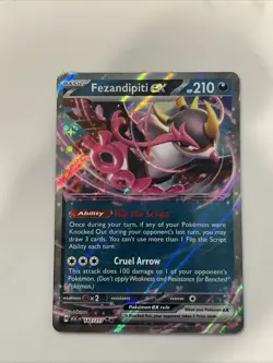 Pokemon TCG Fezandipiti EX 142/217 Ascended Heroes Double Rare NM Card - Image 1