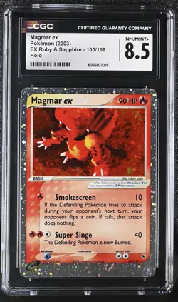 CGC 8.5 Magmar ex 2003 EX Ruby & Sapphire 100/109 Holo Pokemon Card - Image 1