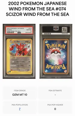 FIRST EDITION SCIZOR HOLO JP 2002 PSA 10 Pokemon Card - Image 3