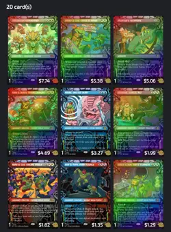 20 MtG TMNT Rare & UC "Sewer Border" Magic Gathering Cards TMT, 13 Are Foil - Image 2