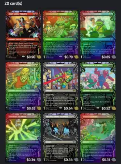 20 MtG TMNT Rare & UC "Sewer Border" Magic Gathering Cards TMT, 13 Are Foil - Image 3