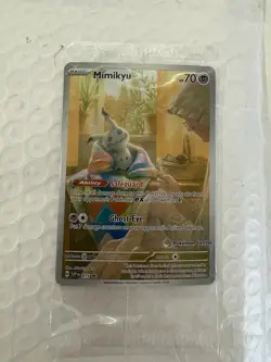 Mimikyu SVP 075 Pokemon Center Stamp Scarlet & Violet ETB Promo Card Sealed - Image 1