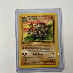 Graveler 1st Edition 37/62 Fossil WOTC Vintage Pokemon Card NM - Image 1