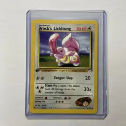 Brock's Lickitung 1st Edition 41/132 Gym Heroes WOTC Vintage Pokemon Card LP - Image 1