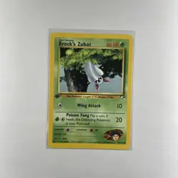 Brock's Zubat 1st Ed 74/132 Gym Heroes WOTC Pokemon Card LP - Image 1