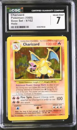 CGC 7 Charizard 1999 Base Set 4/102 Holo Pokemon Card - Image 1