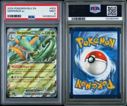2025 Pokemon BLK EN Black Bolt #003 Serperior EX PSA 9 MINT Holo Rare Card - Image 3