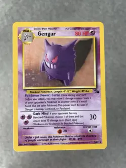 Fossil Gengar Holo, Lightly Played Condition, 5/62 Pokemon Card - Image 1