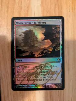 MtG *FOIL* *Signed* Arid Mesa from Zendikar, German Language, Lightly Played - Image 1