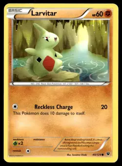 Larvitar 40/124 Pokemon Card Fates Collide Common 60 HP Lightly Played NT - Image 1