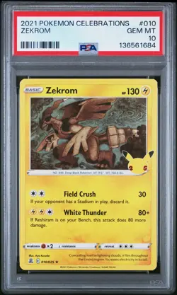 Pokemon Zekrom #010/025 Celebrations Holo PSA 10 - Image 1