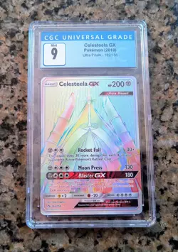 Celesteela GX Secret RARE Pokemon Card CGC 9 (9.5) MINT Ultra Prism 162/156 2018 - Image 1