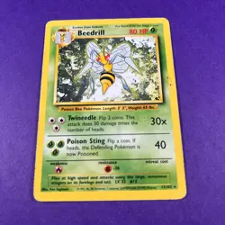 Pokemon TCG Beedrill Base Set 17/102 Regular Rare Trading Card TCG - Image 1