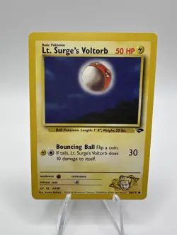 Lt. Surge's Voltorb 86/132 Gym Challenge Unlimited Common Pokemon TCG LP - Image 1