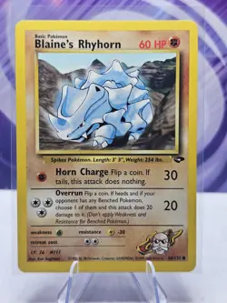Pokemon Blaine's Rhyhorn 65/132 G2 Gym Challenge Unlimited NM - Image 1